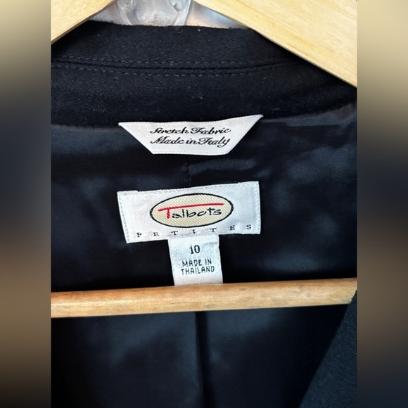 Talbots blk wool blnd 2 buttn lined blzr SZ 10P preppy dk academia office - Picture 8 of 9